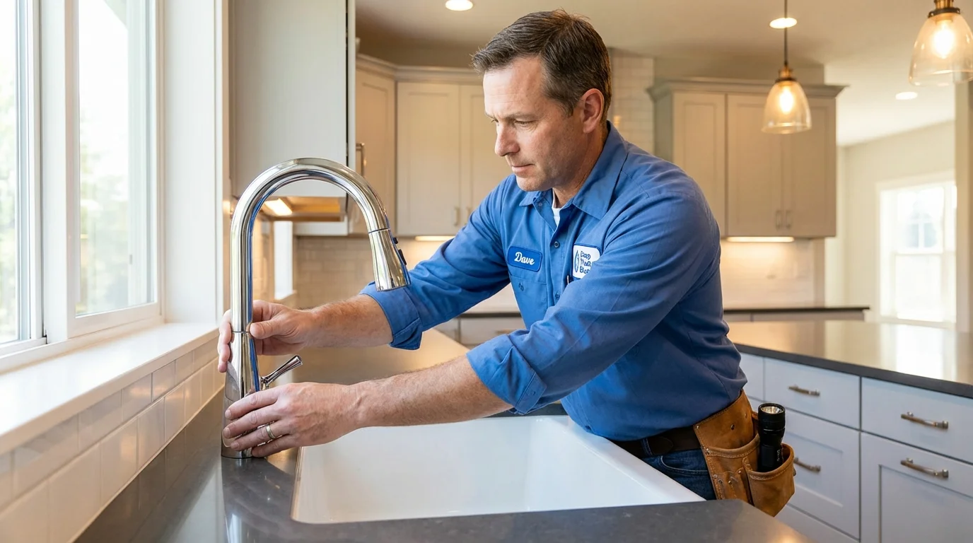 Kitchen faucet installation by Johns Plumbing LLC in East Longmeadow