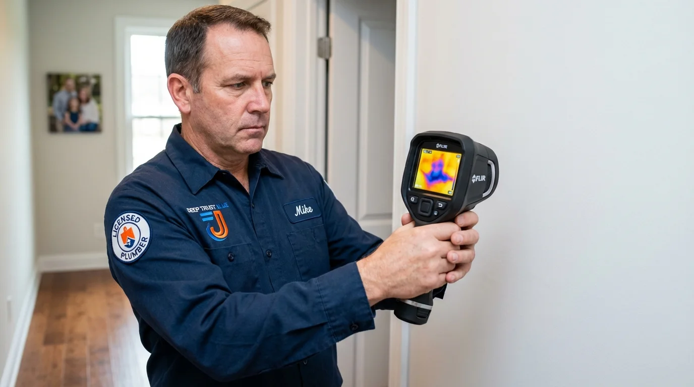 Thermal imaging leak detection by Johns Plumbing LLC in East Longmeadow